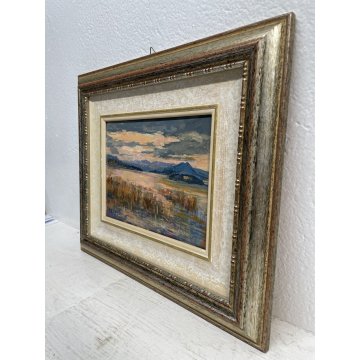 QUADRO DIPINTO OLIO C. Farioli  "Luci sul lago" a STRESA PAESAGGIO LAGO MAGGIORE