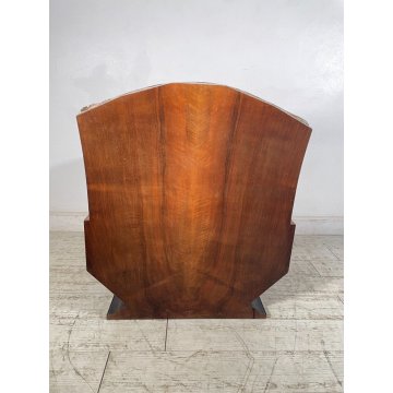 POLTRONA ART DECO LEGNO NOCE RADICA EPOCA 1930 SALOTTO SEDIA STOFFA FLOREALE