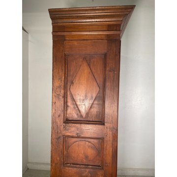 ANTICO ARMADIO LEGNO NOCE DIAMANTE DOPPIA ANTA EPOCA 1700 BASTONE APPENDINO OLD