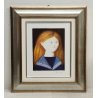 QUADRO LITOGRAFIA Antonio Bueno EPOCA '900 Marinaretta RITRATTO BAMBINA stampa