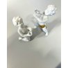 COPPIA PUTTI SCULTURE PORCELLANA CAPODIMONTE ORO CHERUBINI AMORINI ANGIOLETTI