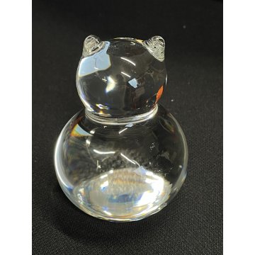 SCULTURA CRISTALLO TRASPARENTE GATTO BACCARAT Roly Poly CRYSTAL CAT / KITTEN '60