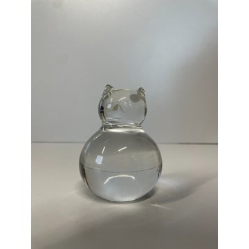 SCULTURA CRISTALLO TRASPARENTE GATTO BACCARAT Roly Poly CRYSTAL CAT / KITTEN '60