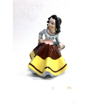 ANTICO PORTA VASO VINTAGE G. Girardi FIGURA CERAMICA GITANA N° 455 CUTE GIRL 40s