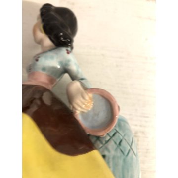 ANTICO PORTA VASO VINTAGE G. Girardi FIGURA CERAMICA GITANA N° 455 CUTE GIRL 40s