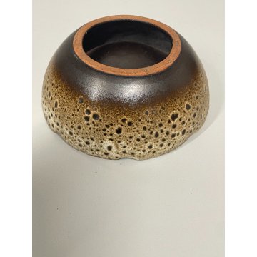 BOWL CIOTOLA VINTAGE BIOMORFA TERRACOTTA FAT LAVA  SMALTO MID-CENTURY ø 16 cm