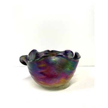 BOWL CIOTOLA VETRO Loetz BOHEMIAN IRIDESCENT GLASS Attr. Rindskopf ART NOUVEAU