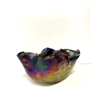 BOWL CIOTOLA VETRO Loetz BOHEMIAN IRIDESCENT GLASS Attr. Rindskopf ART NOUVEAU