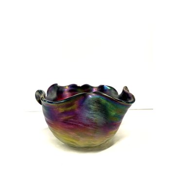 BOWL CIOTOLA VETRO Loetz BOHEMIAN IRIDESCENT GLASS Attr. Rindskopf ART NOUVEAU