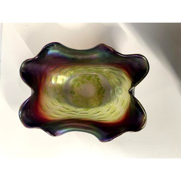 BOWL CIOTOLA VETRO Loetz BOHEMIAN IRIDESCENT GLASS Attr. Rindskopf ART NOUVEAU