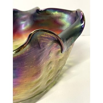 BOWL CIOTOLA VETRO Loetz BOHEMIAN IRIDESCENT GLASS Attr. Rindskopf ART NOUVEAU