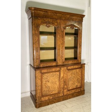 ANTICA CREDENZA BUFFET ART NOUVEAU 4 ANTE PRIMI 900 LEGNO VETRINA DISPENSA EPOCA