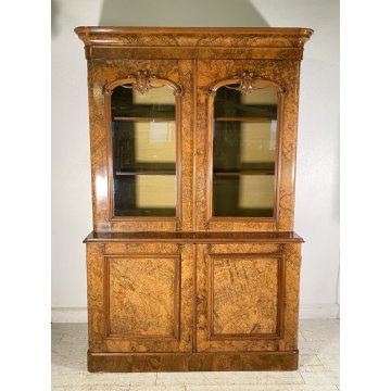 ANTICA CREDENZA BUFFET ART NOUVEAU 4 ANTE PRIMI 900 LEGNO VETRINA DISPENSA EPOCA