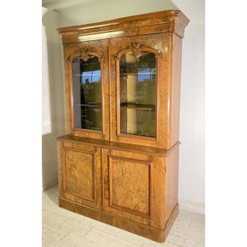 ANTICA CREDENZA BUFFET ART NOUVEAU 4 ANTE PRIMI 900 LEGNO VETRINA DISPENSA EPOCA