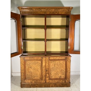 ANTICA CREDENZA BUFFET ART NOUVEAU 4 ANTE PRIMI 900 LEGNO VETRINA DISPENSA EPOCA