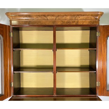 ANTICA CREDENZA BUFFET ART NOUVEAU 4 ANTE PRIMI 900 LEGNO VETRINA DISPENSA EPOCA