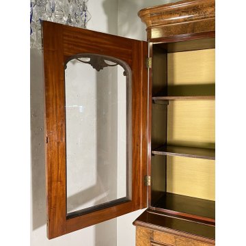 ANTICA CREDENZA BUFFET ART NOUVEAU 4 ANTE PRIMI 900 LEGNO VETRINA DISPENSA EPOCA