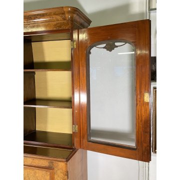 ANTICA CREDENZA BUFFET ART NOUVEAU 4 ANTE PRIMI 900 LEGNO VETRINA DISPENSA EPOCA