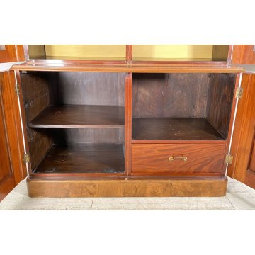 ANTICA CREDENZA BUFFET ART NOUVEAU 4 ANTE PRIMI 900 LEGNO VETRINA DISPENSA EPOCA