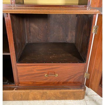 ANTICA CREDENZA BUFFET ART NOUVEAU 4 ANTE PRIMI 900 LEGNO VETRINA DISPENSA EPOCA