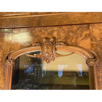 ANTICA CREDENZA BUFFET ART NOUVEAU 4 ANTE PRIMI 900 LEGNO VETRINA DISPENSA EPOCA