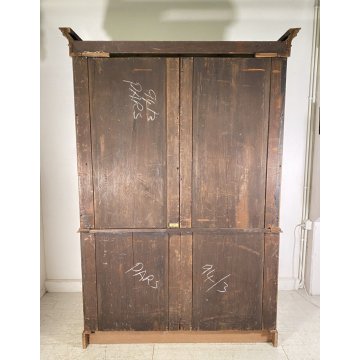 ANTICA CREDENZA BUFFET ART NOUVEAU 4 ANTE PRIMI 900 LEGNO VETRINA DISPENSA EPOCA