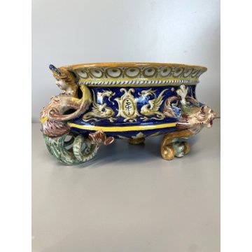 ANTICA ALZATA CENTROTAVOLA V 146 CERAMICA Fantechi Firenze DECORO GROTTESCHE 900