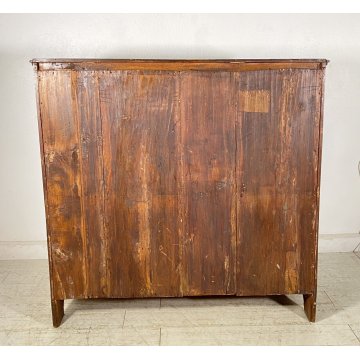 ANTICO MOBILE RIBALTA SECRETAIRE MOSSO SCRITTOIO INTARSIATO NOCE 1700 PIEMONTESE