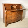 ANTICO MOBILE RIBALTA SECRETAIRE MOSSO SCRITTOIO INTARSIATO NOCE 1700 PIEMONTESE