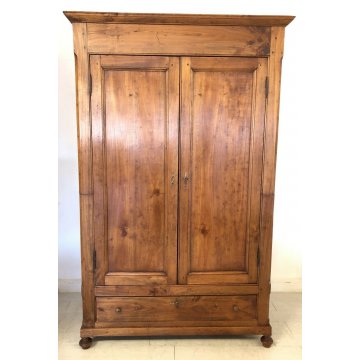 ANTICO GRANDE ARMADIO DOPPIO CORPO LEGNO PIOPPO 2 ANTE GUARDAROBA EPOCA MOBILE 