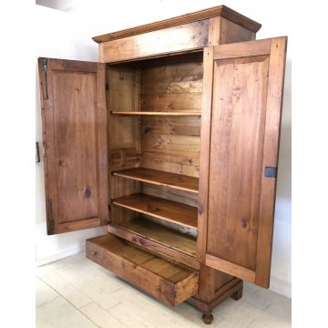 ANTICO GRANDE ARMADIO DOPPIO CORPO LEGNO PIOPPO 2 ANTE GUARDAROBA EPOCA MOBILE 