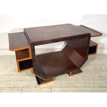 ANTICO TAVOLO FUMO DA SALOTTO ART DECO LEGNO NOCE epoca 1900 TAVOLINO RADICA