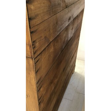 ANTICO GRANDE ARMADIO DOPPIO CORPO LEGNO PIOPPO 2 ANTE GUARDAROBA EPOCA MOBILE 