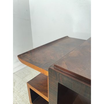 ANTICO TAVOLO FUMO DA SALOTTO ART DECO LEGNO NOCE epoca 1900 TAVOLINO RADICA