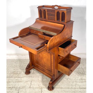 ANTICO DAVENPORT SCRITTOIO SECRETAIRE INGLESE LEGNO RADICA SCRIVANIA ANNI 60