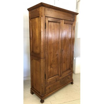 ANTICO GRANDE ARMADIO DOPPIO CORPO LEGNO PIOPPO 2 ANTE GUARDAROBA EPOCA MOBILE 