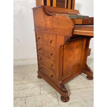 ANTICO DAVENPORT SCRITTOIO SECRETAIRE INGLESE LEGNO RADICA SCRIVANIA ANNI 60