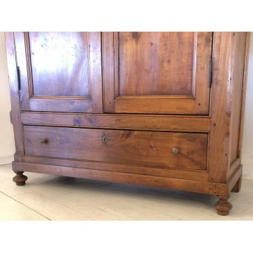ANTICO GRANDE ARMADIO DOPPIO CORPO LEGNO PIOPPO 2 ANTE GUARDAROBA EPOCA MOBILE 