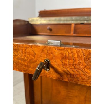 ANTICO DAVENPORT SCRITTOIO SECRETAIRE INGLESE LEGNO RADICA SCRIVANIA ANNI 60