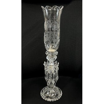 CANDELABRO PORTACANDELA CRISTALLO BACCARAT LUXURY CRYSTAL CANDELSTICK 55cm/h '70