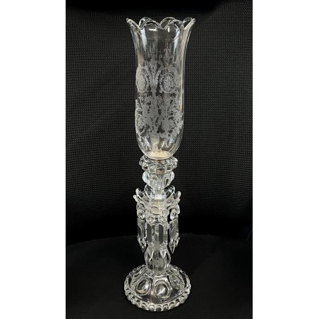 CANDELABRO PORTACANDELA CRISTALLO BACCARAT LUXURY CRYSTAL CANDELSTICK 55cm/h '70