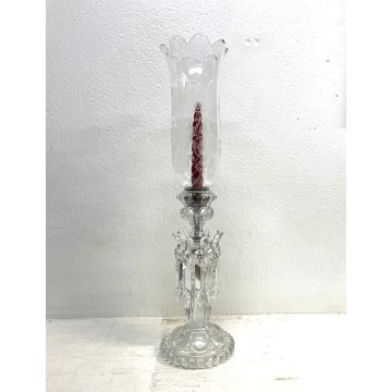 CANDELABRO PORTACANDELA CRISTALLO BACCARAT LUXURY CRYSTAL CANDELSTICK 55cm/h '70