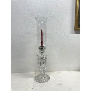 CANDELABRO PORTACANDELA CRISTALLO BACCARAT LUXURY CRYSTAL CANDELSTICK 55cm/h '70