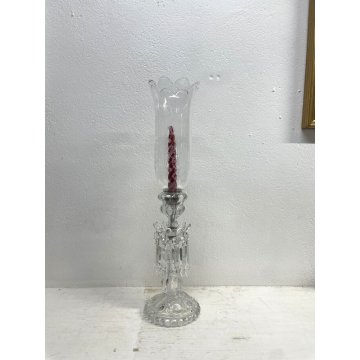 CANDELABRO PORTACANDELA CRISTALLO BACCARAT LUXURY CRYSTAL CANDELSTICK 55cm/h '70