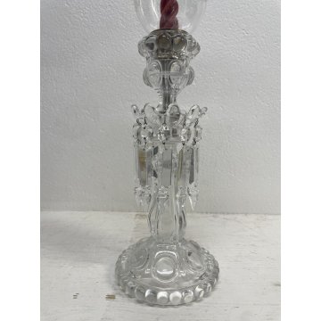 CANDELABRO PORTACANDELA CRISTALLO BACCARAT LUXURY CRYSTAL CANDELSTICK 55cm/h '70