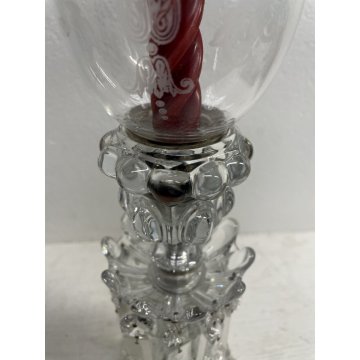 CANDELABRO PORTACANDELA CRISTALLO BACCARAT LUXURY CRYSTAL CANDELSTICK 55cm/h '70