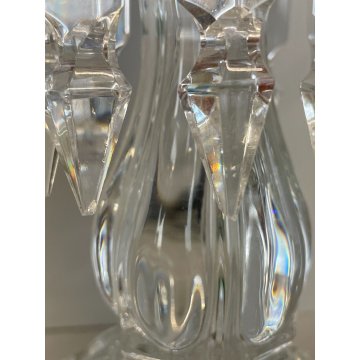 CANDELABRO PORTACANDELA CRISTALLO BACCARAT LUXURY CRYSTAL CANDELSTICK 55cm/h '70