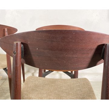 LOTTO 6 SEDIE ANNI 60 DESIGN SCANDINAVE VINTAGE CHAIR LEGNO FERRO STOFFA SET 6