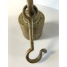 ANTICO PESO  2 KG CONTRAPPESO BILANCIA con GANCIO OTTONE PUNZONATO ø 6,5 cm '800