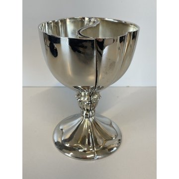 COPPIA COPPA GOBLET CALICE CUORE ARGENTATO Heart to Heart WEDDING ANNIVERSARY